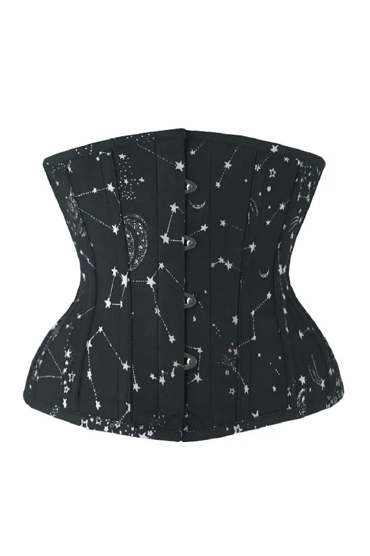 Astronomy cotton print underbust corset