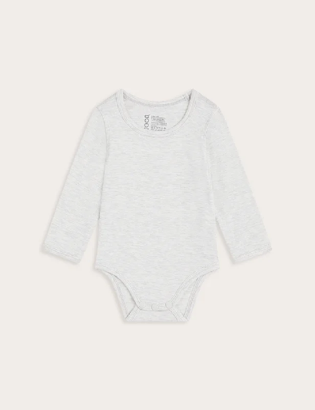 Baby Long Sleeve Bodysuit - Heather Grey