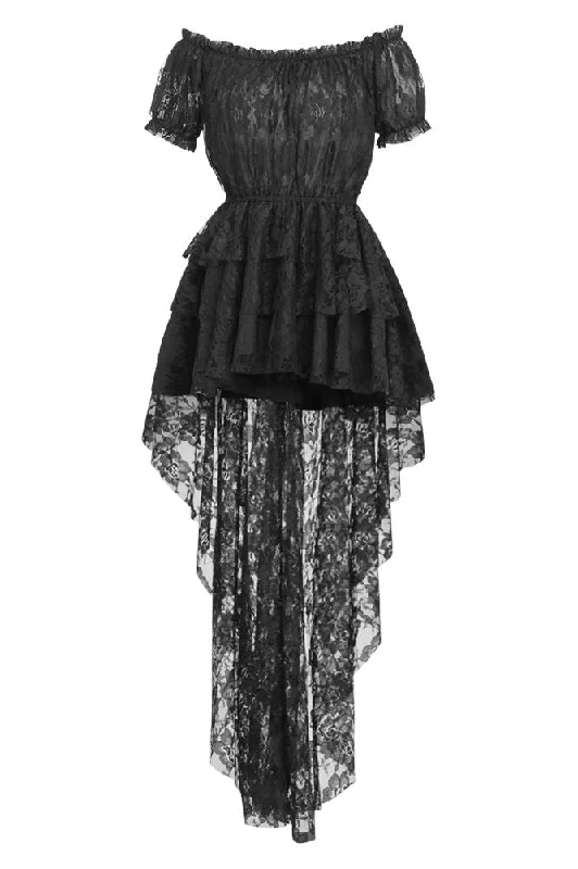 Black High Low Lace Dress