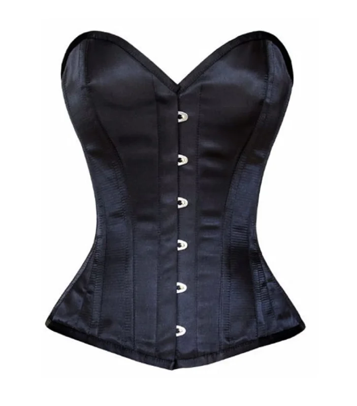 Black Satin Waist Reducing Over bust Corsets