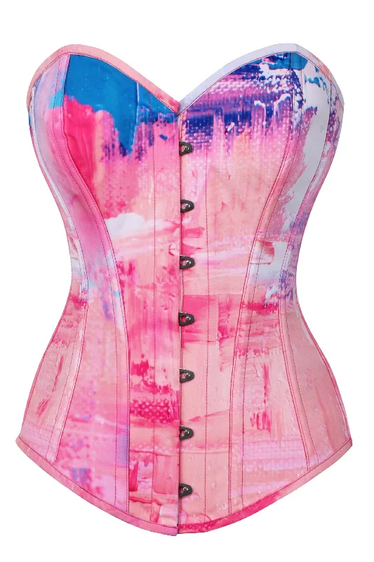 Cotton Candy Pink and Blue Longline Overbust Corset