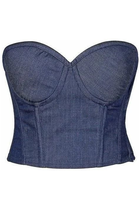 Lavish Blue Denim Underwire Bustier