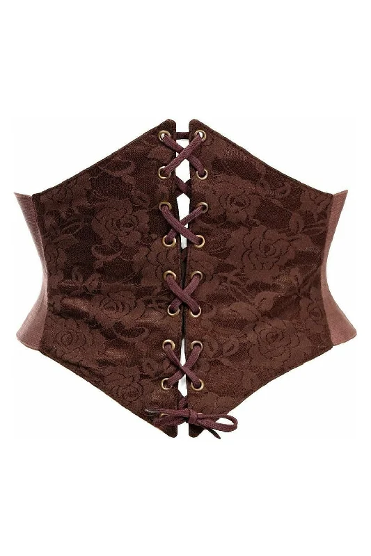 Lavish Dark Brown Lace Corset Belt Cincher