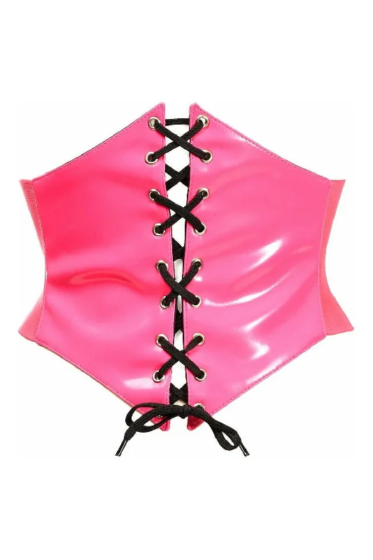 Lavish Hot Pink Patent Corset Belt Cincher