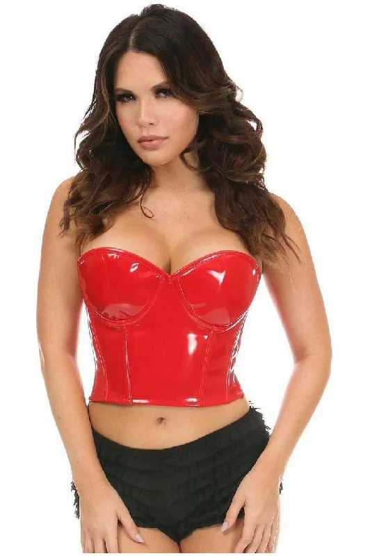 Lavish Red Patent PVC Underwire Bustier