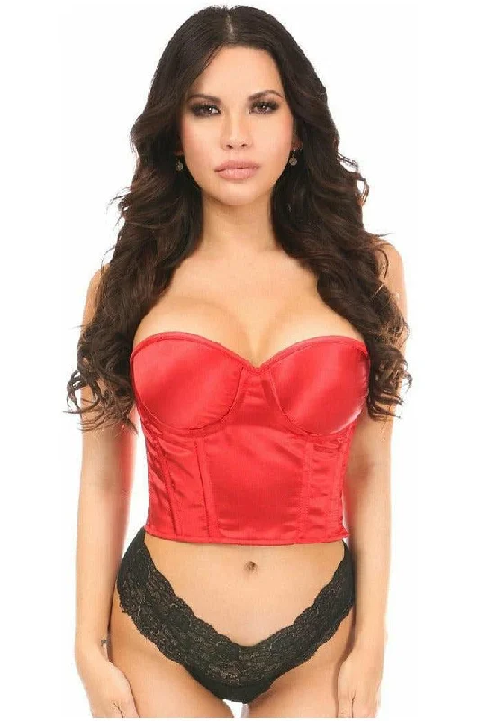 Lavish Red Satin Underwire Bustier