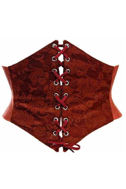 Lavish Wine Lace Corset Belt Cincher