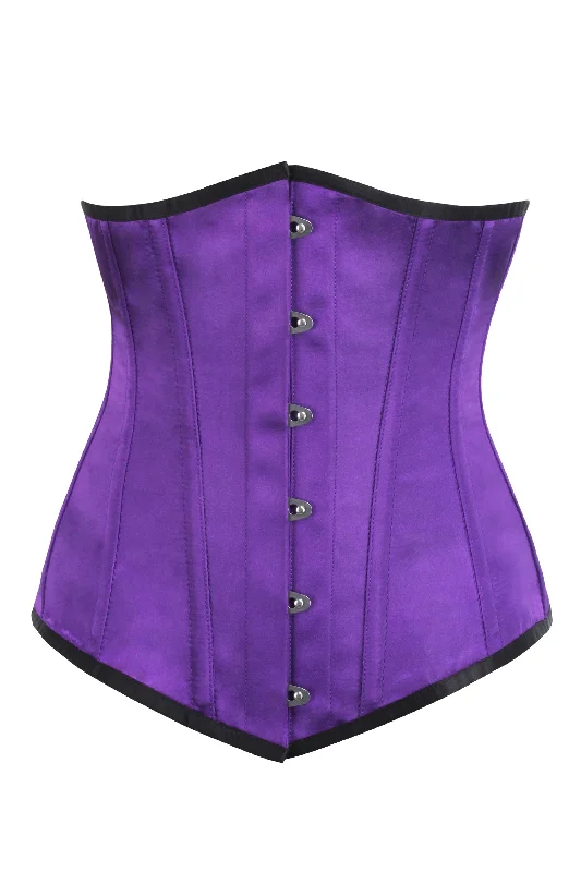 Longline Purple Satin Underbust Corset