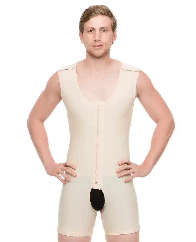 Male Mid-Thigh Compression Bodysuit w/Zipper (MG02)