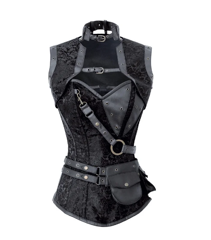 Black Brocade Overbust Corset