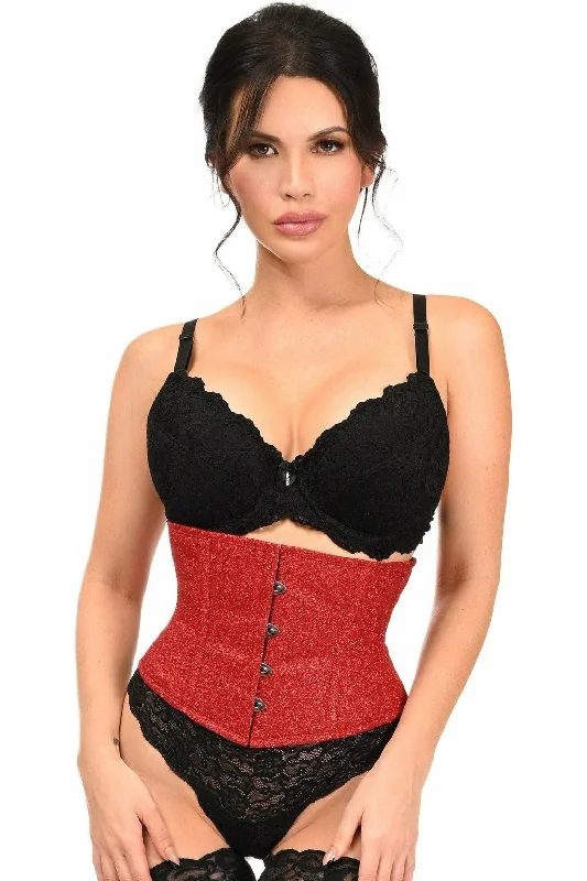 Top Drawer Cherry Bomb Glitter Steel Boned Mini Cincher