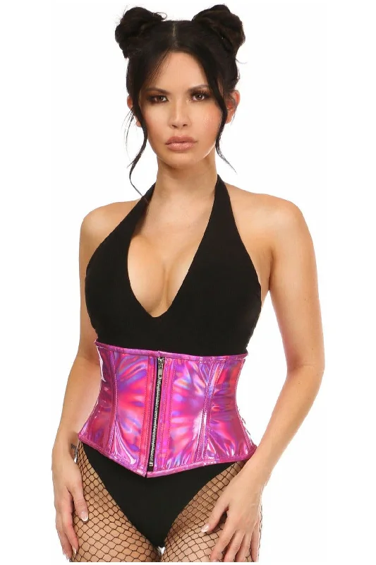 Top Drawer Fuchsia Holo Steel Boned Mini Cincher