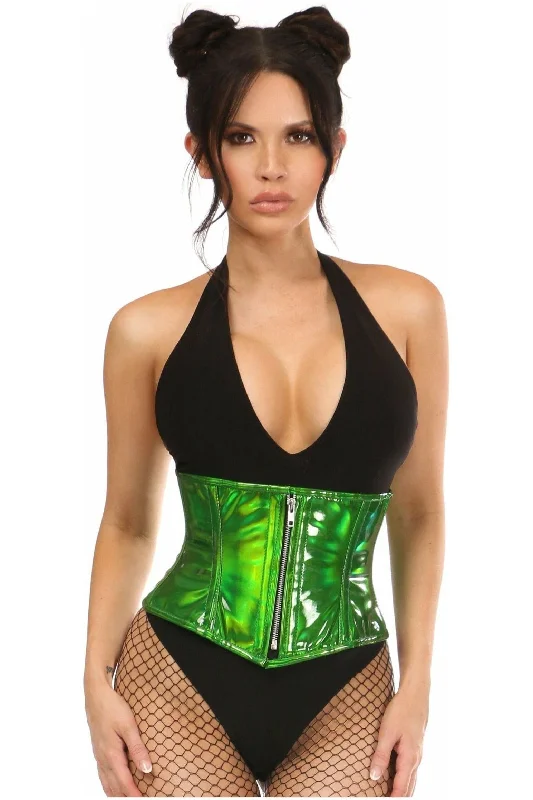 Top Drawer Green Holo Steel Boned Mini Cincher