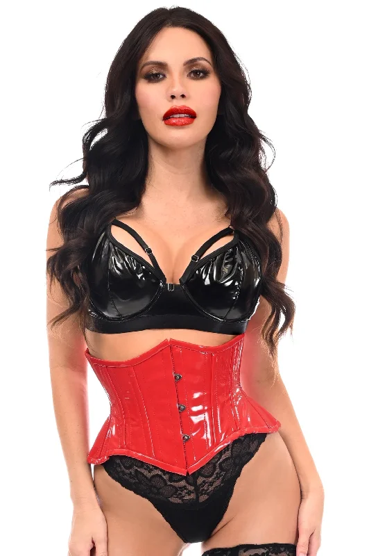 Top Drawer Red Patent Steel Boned Mini Cincher Under Bust Corset