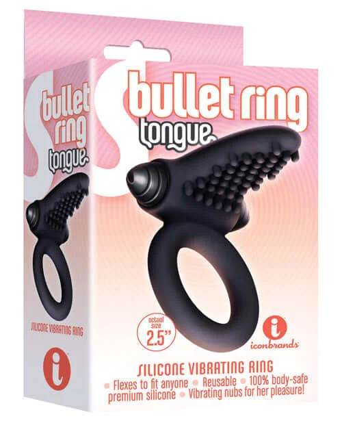 Icon Brands the Nines line S-Bullet Ring Tongue Black