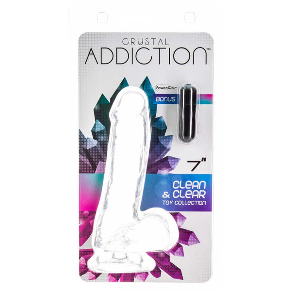 Addiction Crystal 7" Clear Dildo with Balls