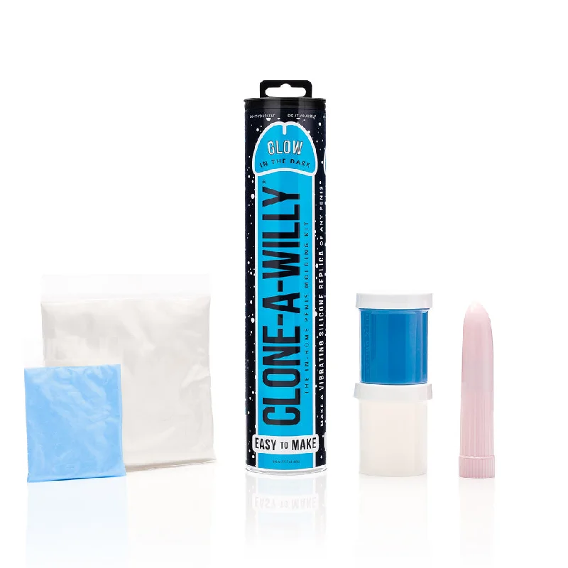 Clone a Willy DIY Vibrating Silicone Penis - Glow in the Dark Blue