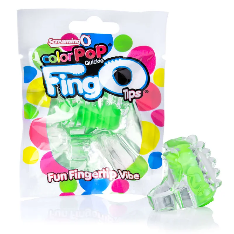 Screaming O Color Pop FingO Tip: Vibrant Green Micro Finger Vibe for Tingling Sensations