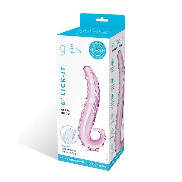 Glas 6 in. Lick-It Glass Dildo Pink