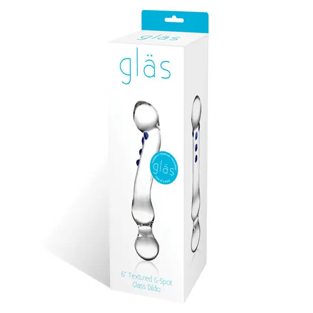 Glas 6 in. Textured G-Spot Glass Dildo