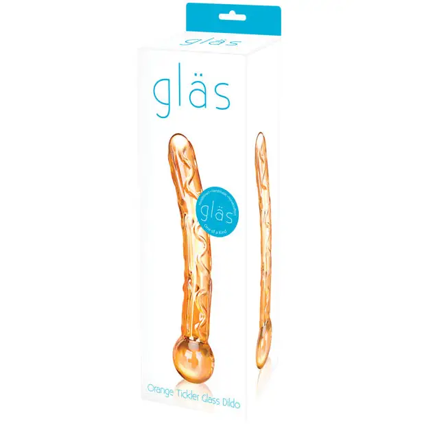 Glas 7.5 in. Orange Tickler Glass Dildo