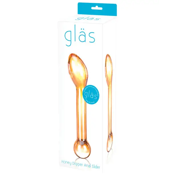 Glas 7 in. Honey Dripper Anal Slider Prostate Stimulating Glass Dildo