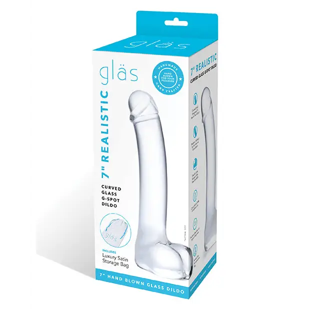 Glas 7 in. Realistic Curved Glass G-Spot Dildo