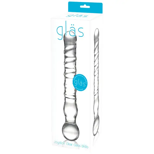 Glas 8 in. Joystick Clear Glass Dildo