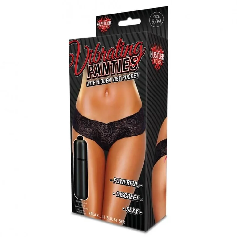 Hustler Toys Lace Up Back Vibrating Panty M/L - Discreet Pleasure with a Stylish Twist