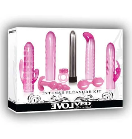 Intense Pleasure Kit by Evolved Novelties | Couples Pleasure Set | Vibrator, Anal Plug, Ben Wa Balls, Cock Ring, and More