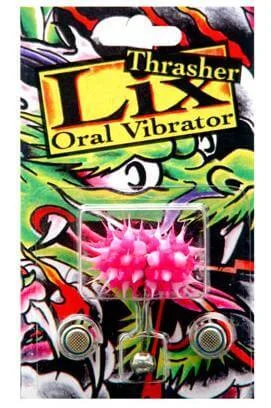 Experience Sensational Oral Pleasure with the Lix Thrasher Oral Vibrator - Pink Tongue Ring