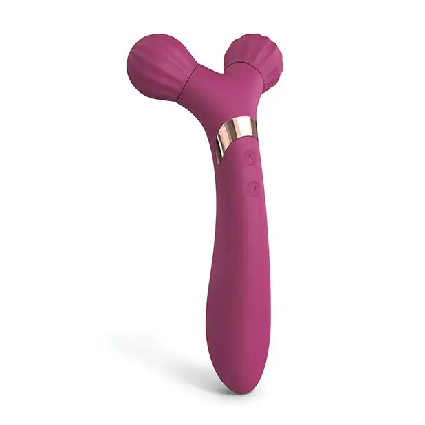 Love to Love Fireball Rechargeable Dual Ended Silicone Body Massager & Vibrator Plum Star