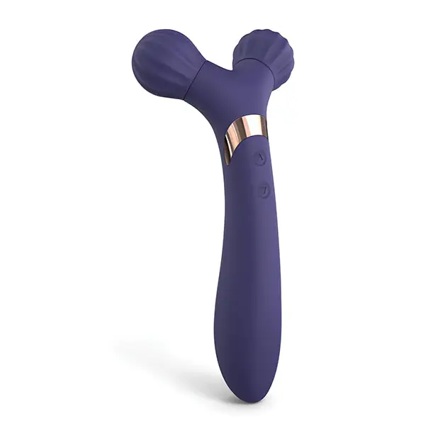 Love to Love Fireball Rechargeable Dual Ended Silicone Body Massager & Vibrator Midnight Indigo