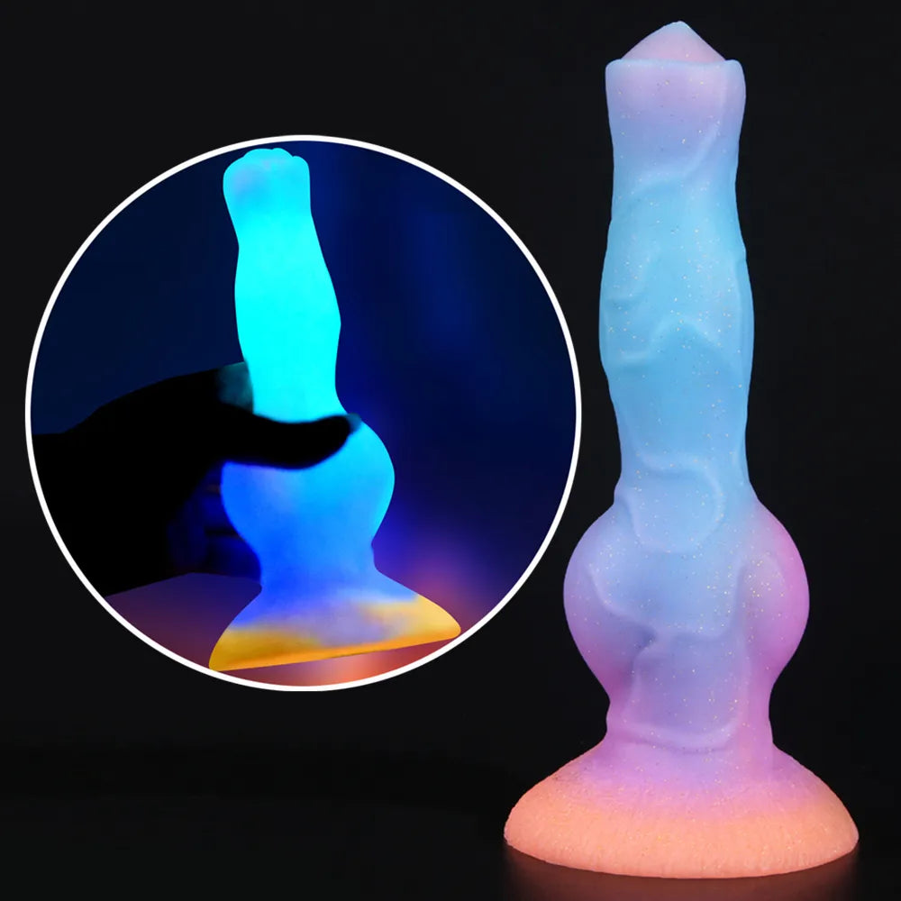 Luminous Dog Dildo Anal Plug Animal Dildo Sex Toys for Women Men Silicone Wolf Penis Butt Plug Dildio for Women Glow In The Dark