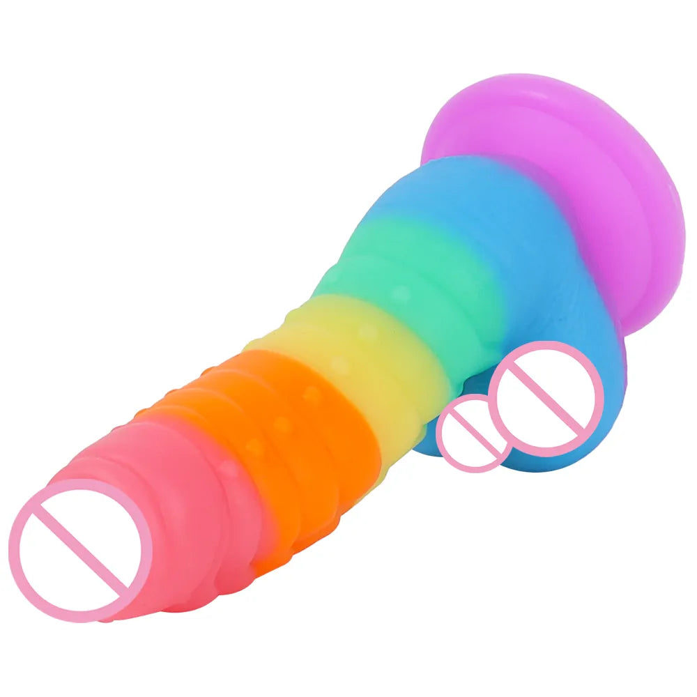 New Colorful Realistic Dildos Strapon Dildo for Women Sex Toys Adult Toy Rainbow Penis with Suction Cup Woman Erotic Sextoy Dick