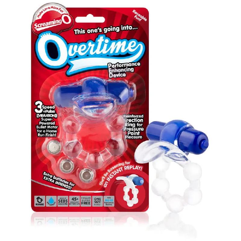 Overtime Vibrating Erection Ring Blue