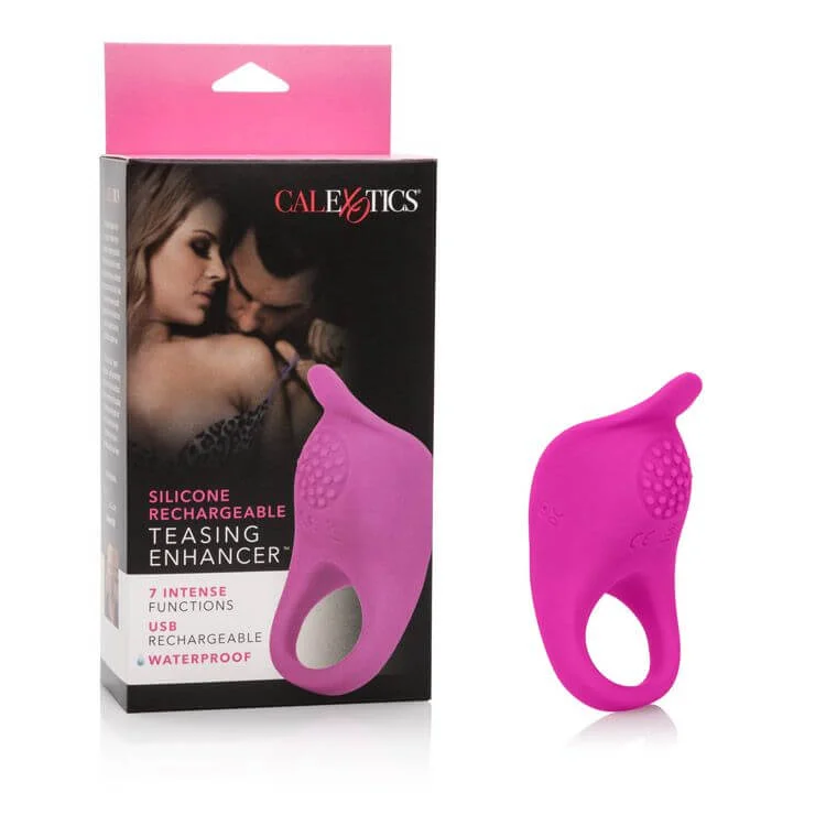 Passion Enhancer Silicone Rechargeable Vibrating Ring Pink