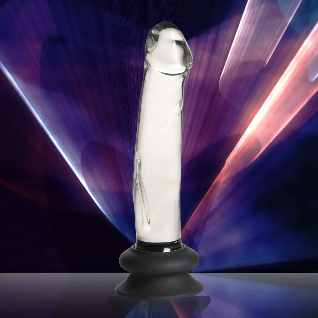 Pleasure Crystals 7.6 in. Glass Dildo with Silicone Base