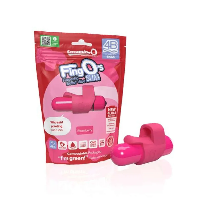 Screaming O 4B Fingo Slim Strawberry - Waterproof Finger Vibrator