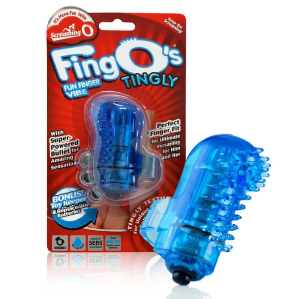 Screaming O Fingo Vibrating Finger Attachment - Set of 6 Display, Assorted Colors & Textures