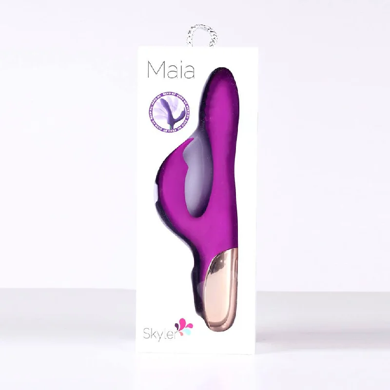 Skyler Rechargeable Silicone Bendable Rabbit Vibrator Purple