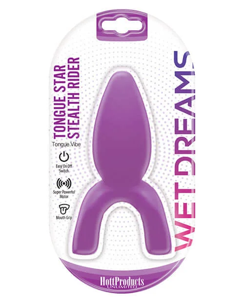 Wet Dreams Tongue Star Stealth Tongue Vibe with Contoured Pleasure Tip - Purple