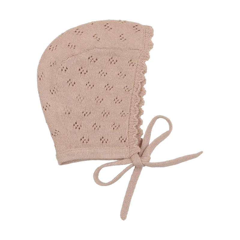 Analogie Pointelle Knit Bonnet - Blush