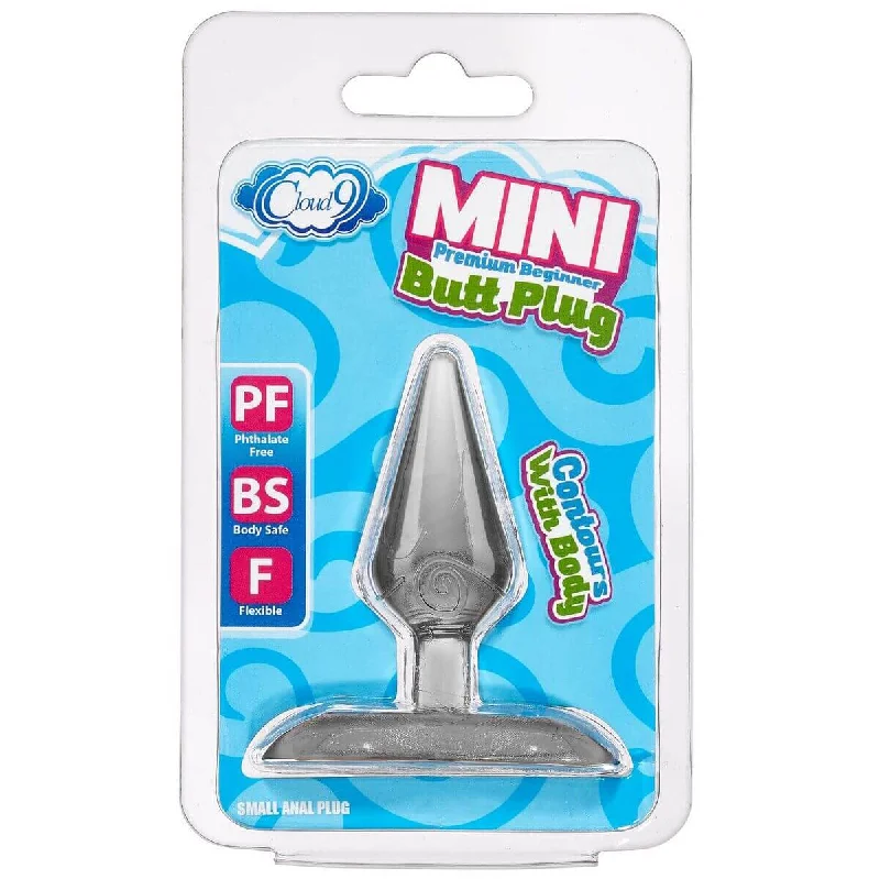 Cloud 9 Mini Butt Plug Clear Smoke Grey