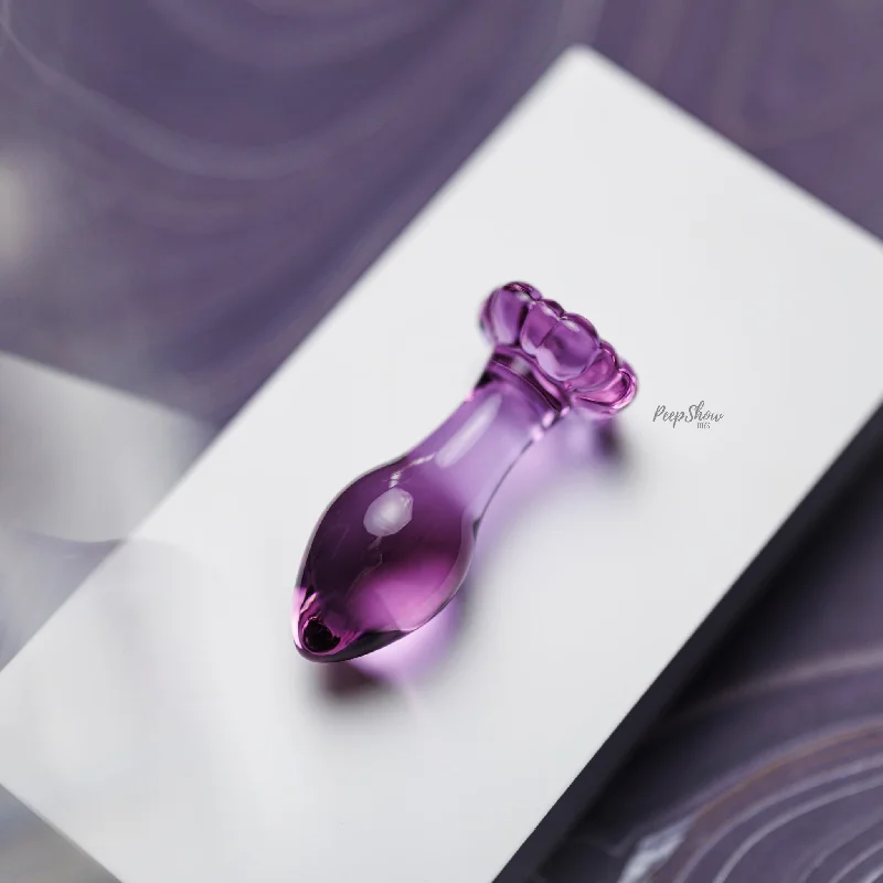 Crystal Glass Flower Anal Plug