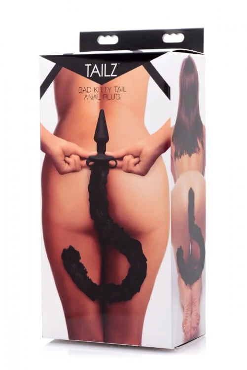 Tailz Bad Kitty Silicone Cat Tail Anal Plug - Black