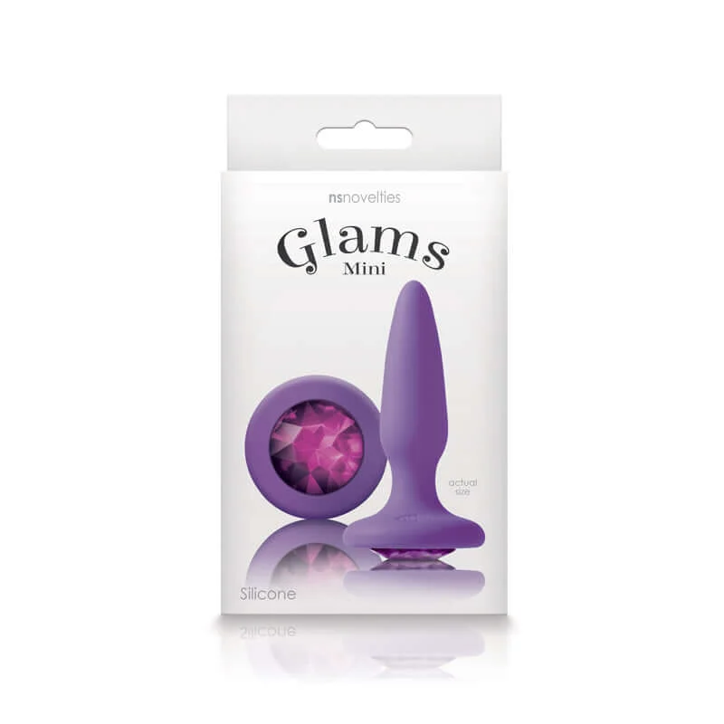 Glams Mini Pink Gem Purple Butt Plug