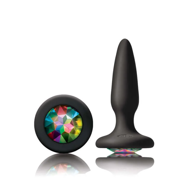 Glams Mini Rainbow Gem Black Butt Plug