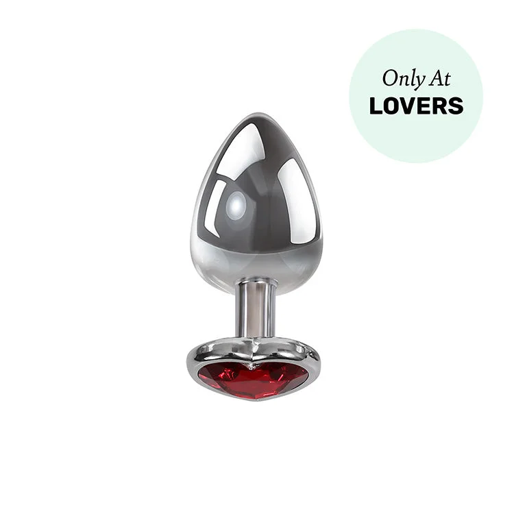 Lovers Small Red Heart Gemstone Anal Plug