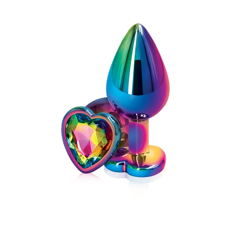 Rear Assets Multicolour Heart Plug - Medium, Rainbow